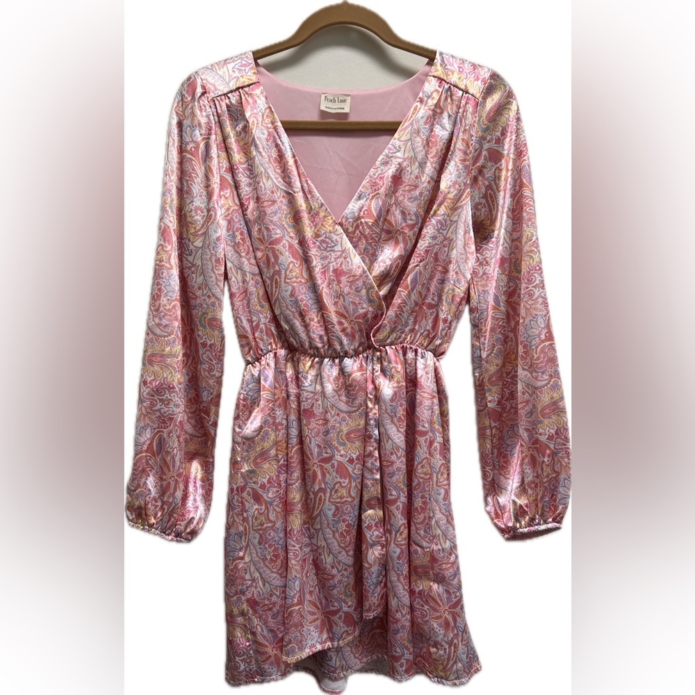 Peach Love California | Pink Paisley Wrap Style Dress